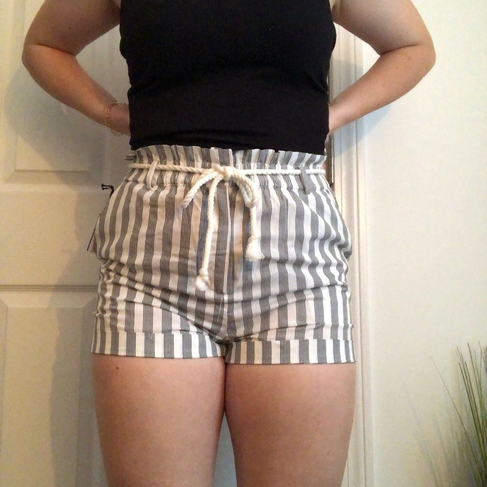 Forever 22 black and white striped shorts
